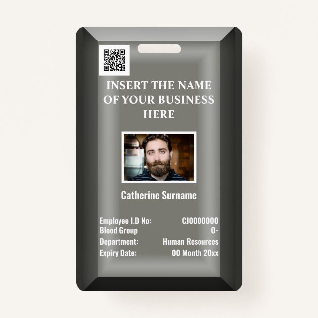 Badge Carte d'identité d'employé personnalisée | logo ph (Devant)