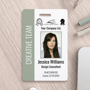 Badge Carte d'identité d'entreprise personnalisée Vert S