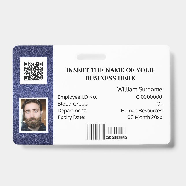 Badge Carte d'identité DIY classique photo simple logo b (Avant)