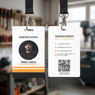 Badge Carte d'identité du personnel d'homme à tout faire