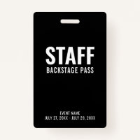 Carte d'identité du personnel noir blanc