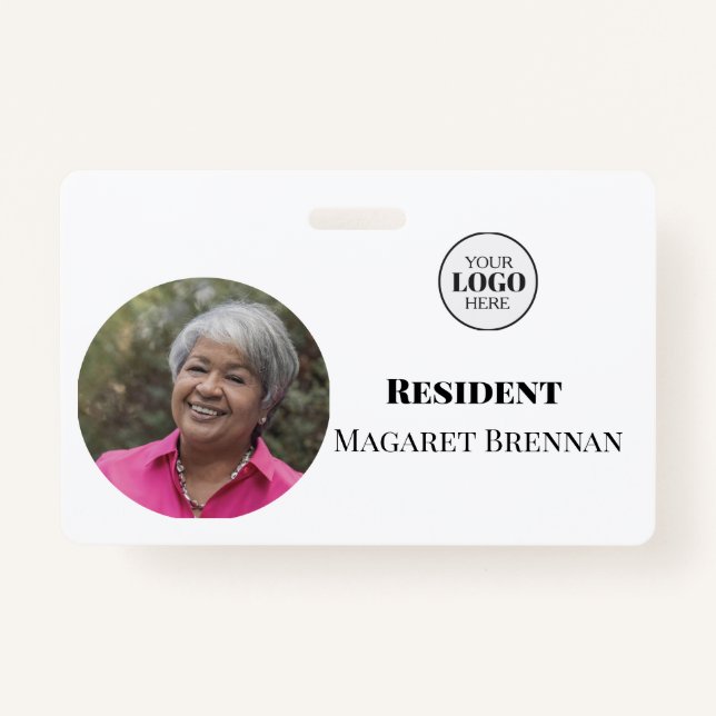 Badge Carte d'identité d'un résident de soins infirmiers (Devant)