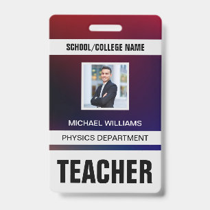 Badge Carte d'identité minimaliste pour enseignant moder