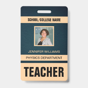 Badge Carte d'identité minimaliste pour enseignant moder