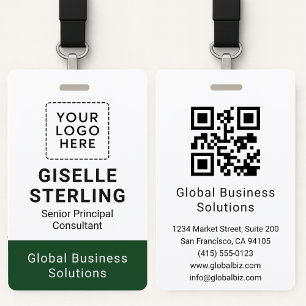 Badge Carte d'identité moderne avec code QR personnalisé