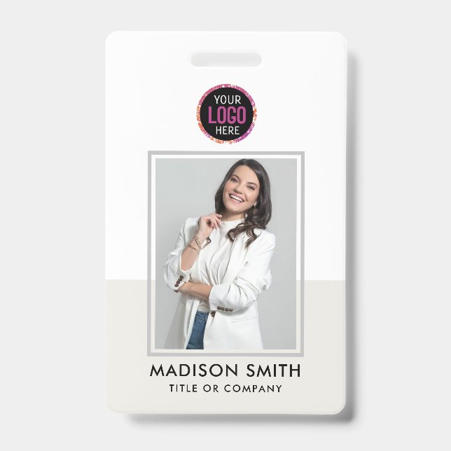 Badge Carte d'identité moderne | Code QR de l'employé de (Avant)
