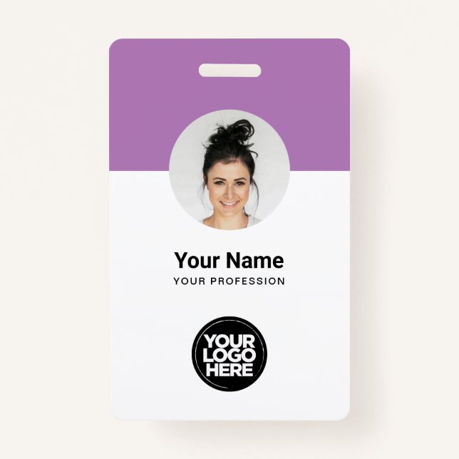 Badge Carte d'identité moderne de l'employé de lavande M (Devant)