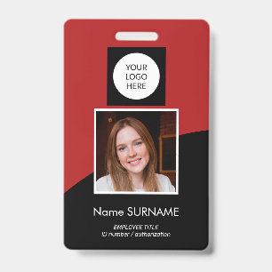 Badge Carte d'identité moderne logo personnalisé photo c