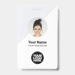 Badge Carte d'identité moderne personnalisée, logo de no