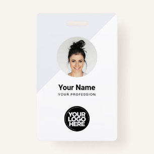 Badge Carte d'identité moderne personnalisée, Logo de no
