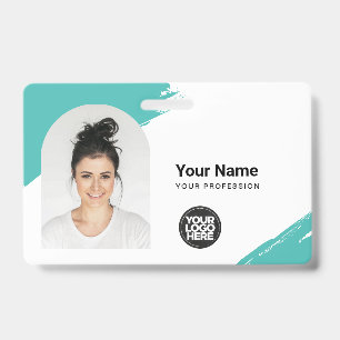 Badge Carte d'identité moderne personnalisée Simple QR A
