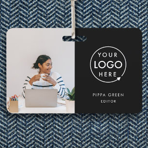 Badge Carte d'identité noire Employé minimaliste d'ent