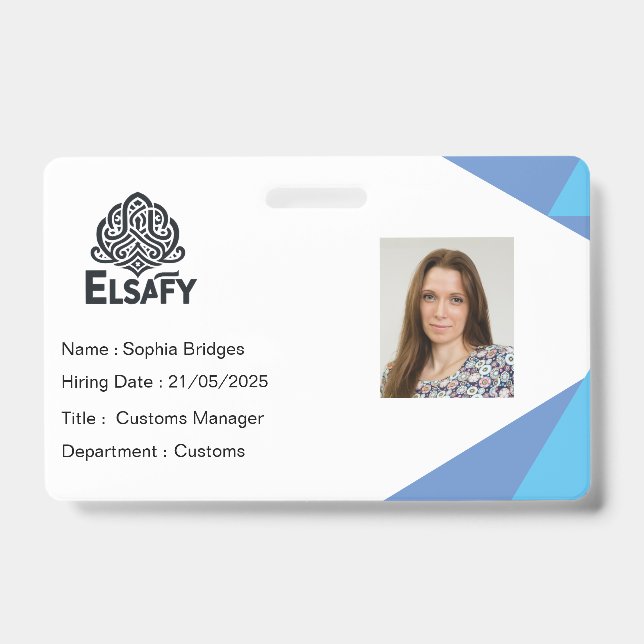 Badge Carte d'identité personnalisable de l'employé (Avant)