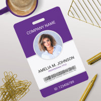 Carte d'identité personnalisée avec photo de l'emp