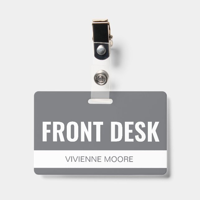 Badge Carte d'identité personnalisée d'employé de récept (Avant avec clip)