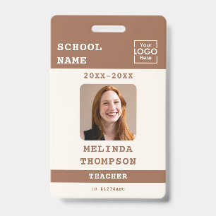 Badge Carte d'identité personnalisée pour enseignant ave