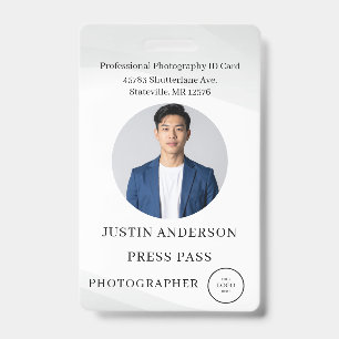Badge Carte d'identité personnalisée pour journaliste ph