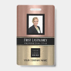 Carte d'identité photo Code-barres Nom Bandes rose