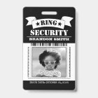 Carte d'identité photo de l'agent de sécurité Ring