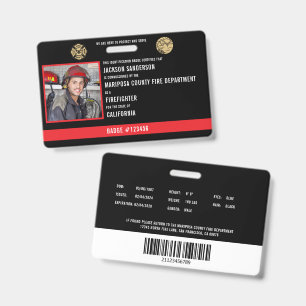 Badge Carte d'identité photo d'employé du service d'ince