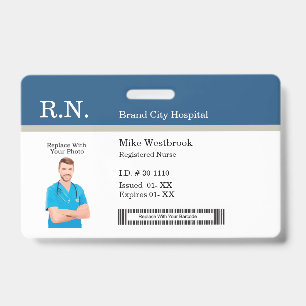 Badge Carte d'identité photo du personnel Médicale Ins