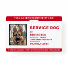 Carte d'identité photo pour chien de service blanc