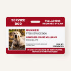Carte d'identité photo pour chien de service blanc