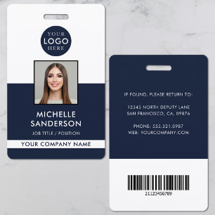 Badge Carte d'identité professionnelle avec code-barres