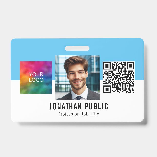 Badge Carte d'identité professionnelle avec code QR et l (Avant)