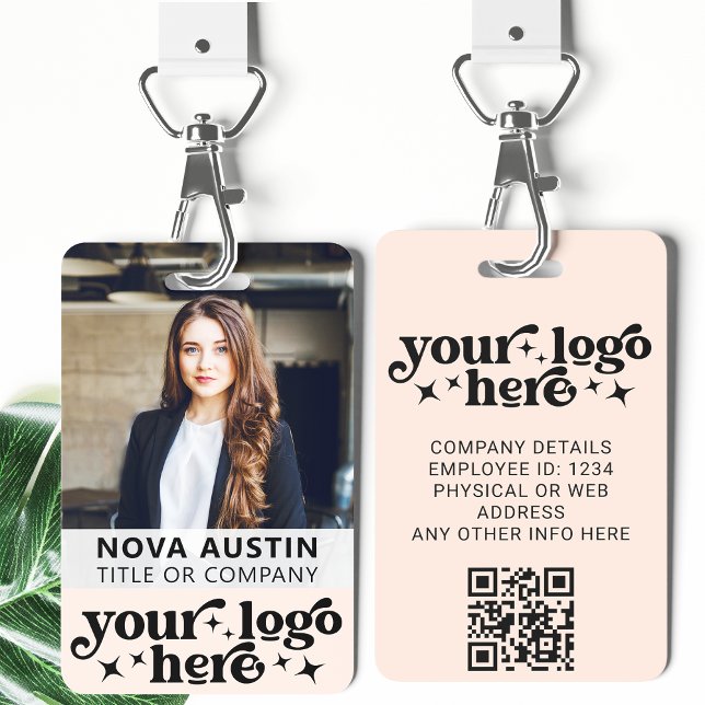 Badge Carte d'identité professionnelle avec code QR et l (Créateur téléchargé)