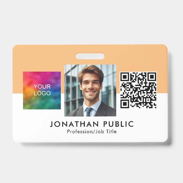 Badge Carte d'identité professionnelle avec code QR et l (Avant)