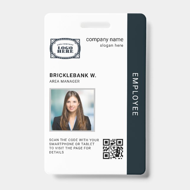 Badge Carte d'identité professionnelle avec code QR pour (Avant)