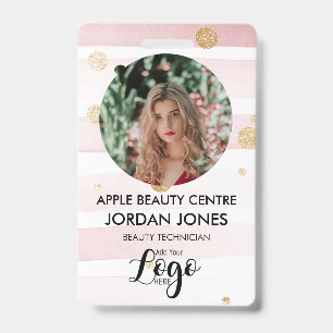 Badge carte d'identité professionnelle avec logo personn