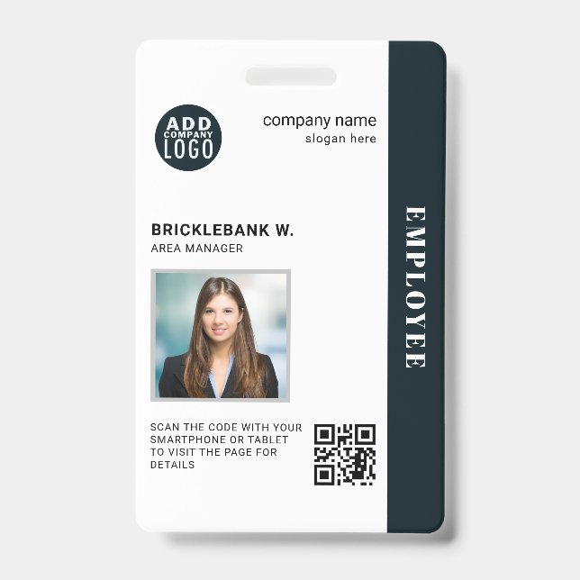 Badge Carte d'identité professionnelle avec QR code pour (Avant)