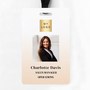 Badge Carte d'identité professionnelle beige pour la séc