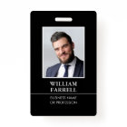 Carte d'identité professionnelle classique Noir Bl