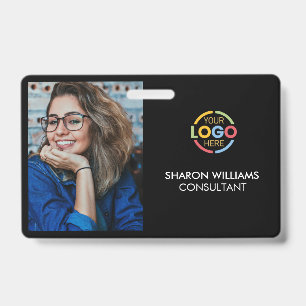 Badge Carte d'identité professionnelle minimaliste noire