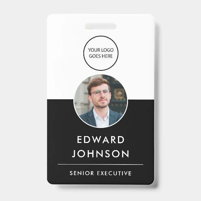 Badge Carte d'identité professionnelle moderne avec code (Avant)