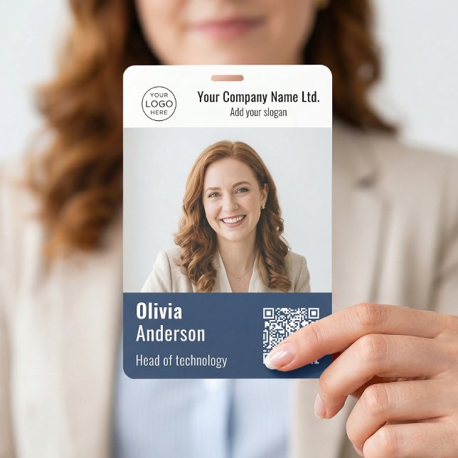 Badge Carte d'identité professionnelle moderne avec code (Créateur téléchargé)