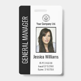 Badge Carte d'identité professionnelle noire personnalis