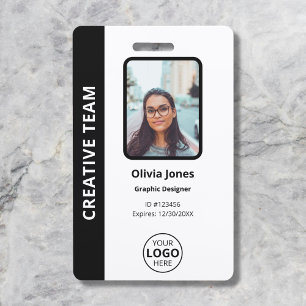 Badge Carte d'identité professionnelle noire pour les em