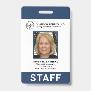 Badge Carte d'identité professionnelle personnalisée ave
