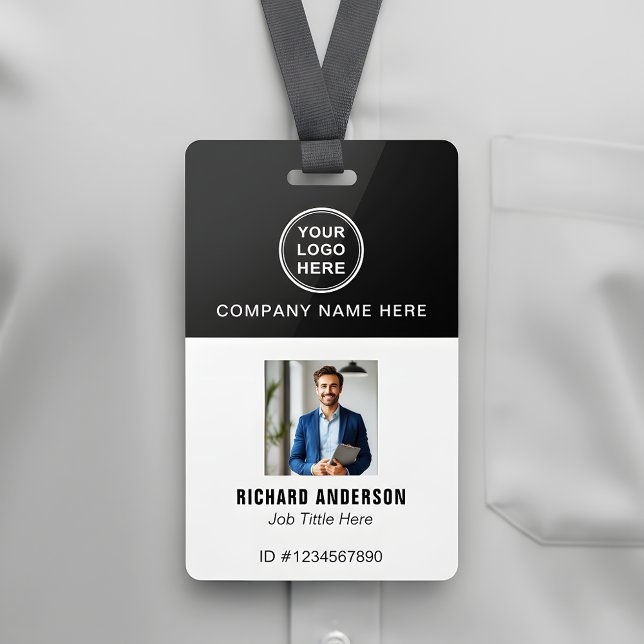 Badge Carte d'identité QR Code photo nom de l'employé mo (Créateur téléchargé)