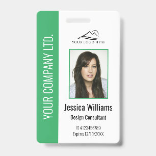 Badge Carte d'identité verte personnalisée pour les empl