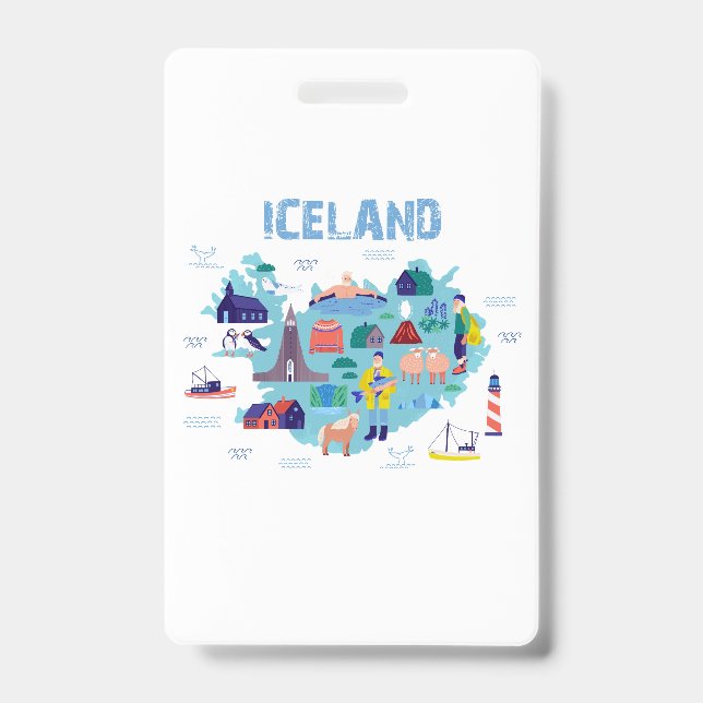 Badge carte d'Islande (Avant)