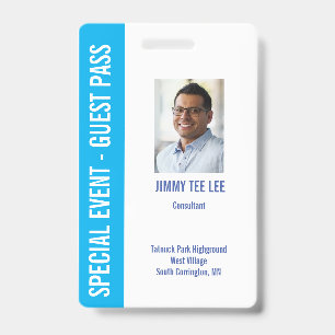 Badge Carte photo de sécurité des événements spéciaux