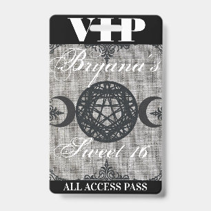 Badge Carte VIP Triple Déesse de la Lune en toile de jut