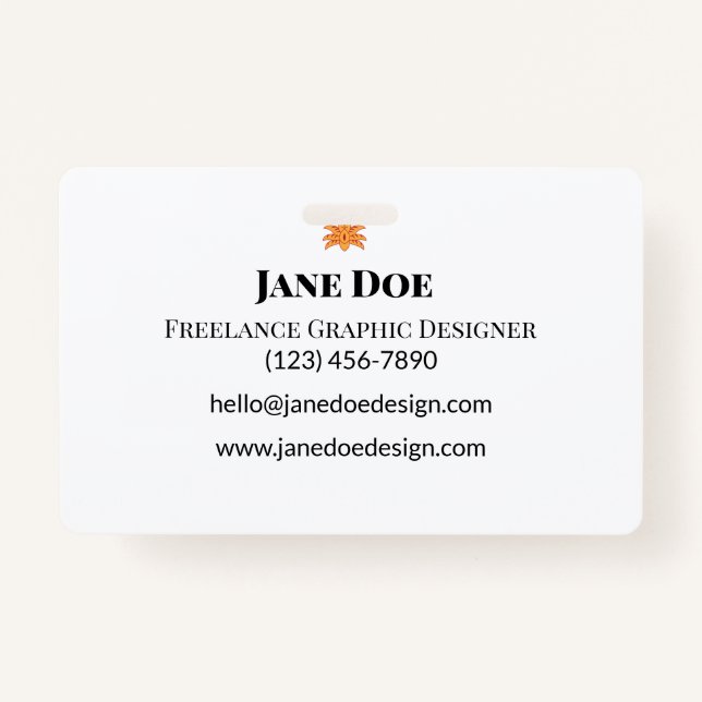 Badge Cartes de contacts professionnelles ou personnelle (Devant)