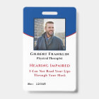 Cartes d'identification de handicap avec photo d'e