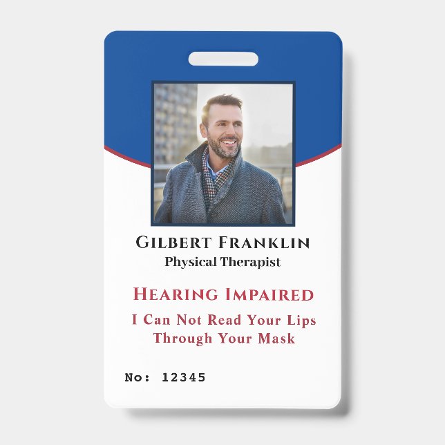 Badge Cartes d'identification de handicapés avec photo d (Avant)